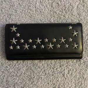 Jimmy Choo Black Star-Studded Women's Wallet